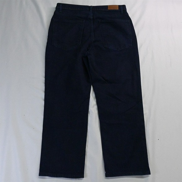 Express 12 High Rise Cropped Straight Dark Wash Stretch Denim Jeans - Picture 5 of 5